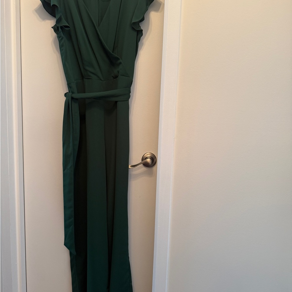 Elegant Green Wrap Jumpsuit